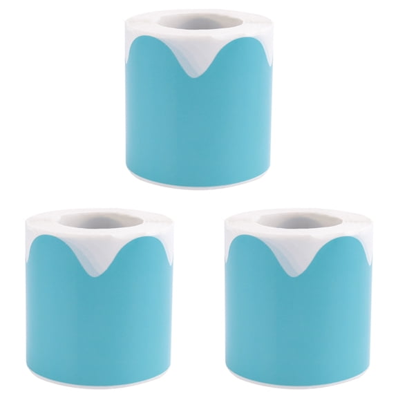 3X Blue Scalloped Rolled Border Sticker Trim - 50Ft - Decorate Bulletin Boards, Walls, Desks, , Doors
