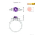 thumbnail image 4 of ANGARA Natural Classic Three Stone 1.15 ct Amethyst and Diamond Ring in 14K White Gold for Women (Size-7mm) | February Birthstone, Anniversary, Jewelry Gift for Women | Natural Amethyst Ring, 4 of 9