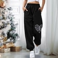 thumbnail image 2 of Pantalones de chándal con estampado sólido para mujer, pantalones de entrenamiento de cintura alta, pantalones de pierna ancha, pantalones de bolsillo, pantalones deportivos atléticos para correr Fridja  alkflakhf32531, 2 of 7
