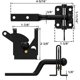 thumbnail image 3 of Pestillo de puerta de valla autoblocante acero al carbono negro/montaje de poste de bloqueo con tirador de Cable de resorte de acero inoxidable, 3 of 5