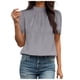 thumbnail image 1 of Camiseta holgada de manga corta lisa para mujer: gasa con pompones, cuello redondo, abertura en la espalda, tallas S-XL, ideal para combinar con vaqueros o leggings., 1 of 5