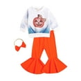 thumbnail image 2 of Gureui 2Pcs Toddler Kid Baby Girls Halloween Outfits Long Sleeve Blouse Shirts Flared Pants Bell-Bottoms Clothes Set, 2 of 6
