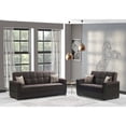 thumbnail image 2 of Ottomanson Origins Pro Sleeper Loveseat, Brown Microfiber, 2 of 10