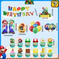thumbnail image 4 of Mario Articles de Fête, 44 Pcs Décorations d'Anniversaire - Bannière Colorée Ballons Décoration de Gâteau Etc. Décorations de Fête Thème Mario, 4 of 7