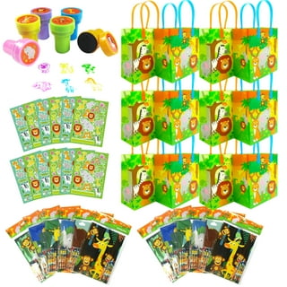 Cleverplay 24 Pack Jungle Safari Zoo Animals Keychains Key Ring Decoration  Birthday Party Favor Gift Supplies for Kids