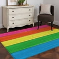 thumbnail image 3 of Colorful Wooden Grain Area Rugs 2.7'x5', Washable Small Throw Rugs for Kitchen Bedroom, Farmhouse Vintage Country Gradient Indoor Outdoor Rug Non-Slip Low Pile Carpet Runner Reversible Floor Mats, 3 of 8