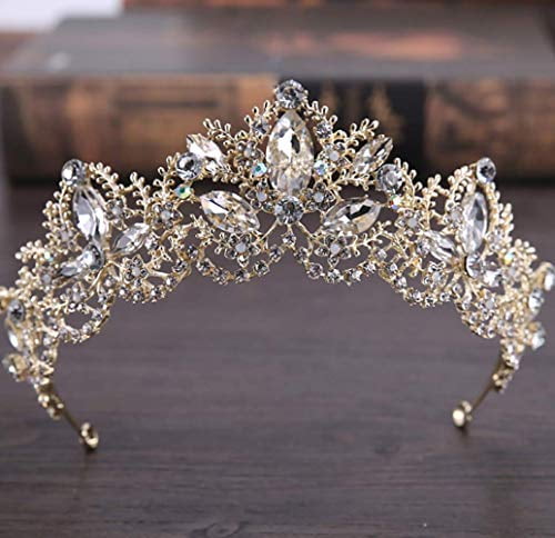 Baroque Queen Crown Rhinestone Wedding Crowns and Tiaras for Women Bride Wedding Hair Accessories 