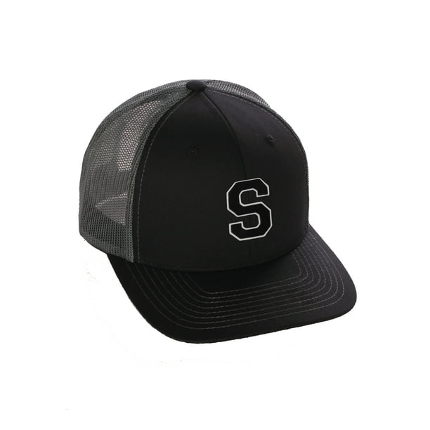 I&W Hatgear Structured Trucker Mesh Hat Custom Colors Letter S