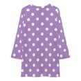 thumbnail image 3 of Light Purple And White Polka Dots Pattern Loose Dress Evening Dress Summer Dresses for Women Luxury Dress Long Sleeved Dress, 3 of 4