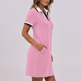 thumbnail image 4 of Mgmyaa Women's T-Shirt Dress Short Sleeve V Neck Casual Summer Tennis Golf Mini Shirt Dress with Pockets, 4 of 8