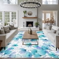 thumbnail image 3 of Spring Flowers Area Rugs 5'x7', Washable Small Throw Rugs for Laundry Room Playroom, Blue Botanical Watercolor Wildflowers Indoor Outdoor Rug Non-Slip Low Pile Carpet Runner Reversible Floor Mats, 3 of 8