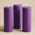 thumbnail image 2 of Balsa Circle 6 Purple 3x9 in Dripless Round Unscented Pillar Candles Party Wedding Reception Centerpieces Event Home Decorations Supplies, 2 of 3