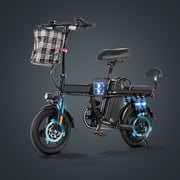 A-7702 48V/16Ah Electric Bicycle Folding Electric Bike for Adults,14" Ebike Urban City with 9 Shock Absorptions Motor 500W, speed =20 miles, UL2849