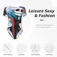 thumbnail image 4 of Goofa The Nightmare Before Christmas Printed Women Rash Guard Short Sleeve,Tummy control Swimsuit Surfing Swimsuit Bathing Suit One Piece Swimsuit UPF 50-Large, 4 of 7