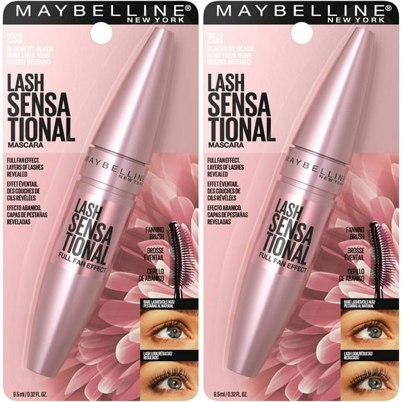Mascara de pestañas Maybelline Sensational Lavable Negro Intenso 2 x 9.5ml