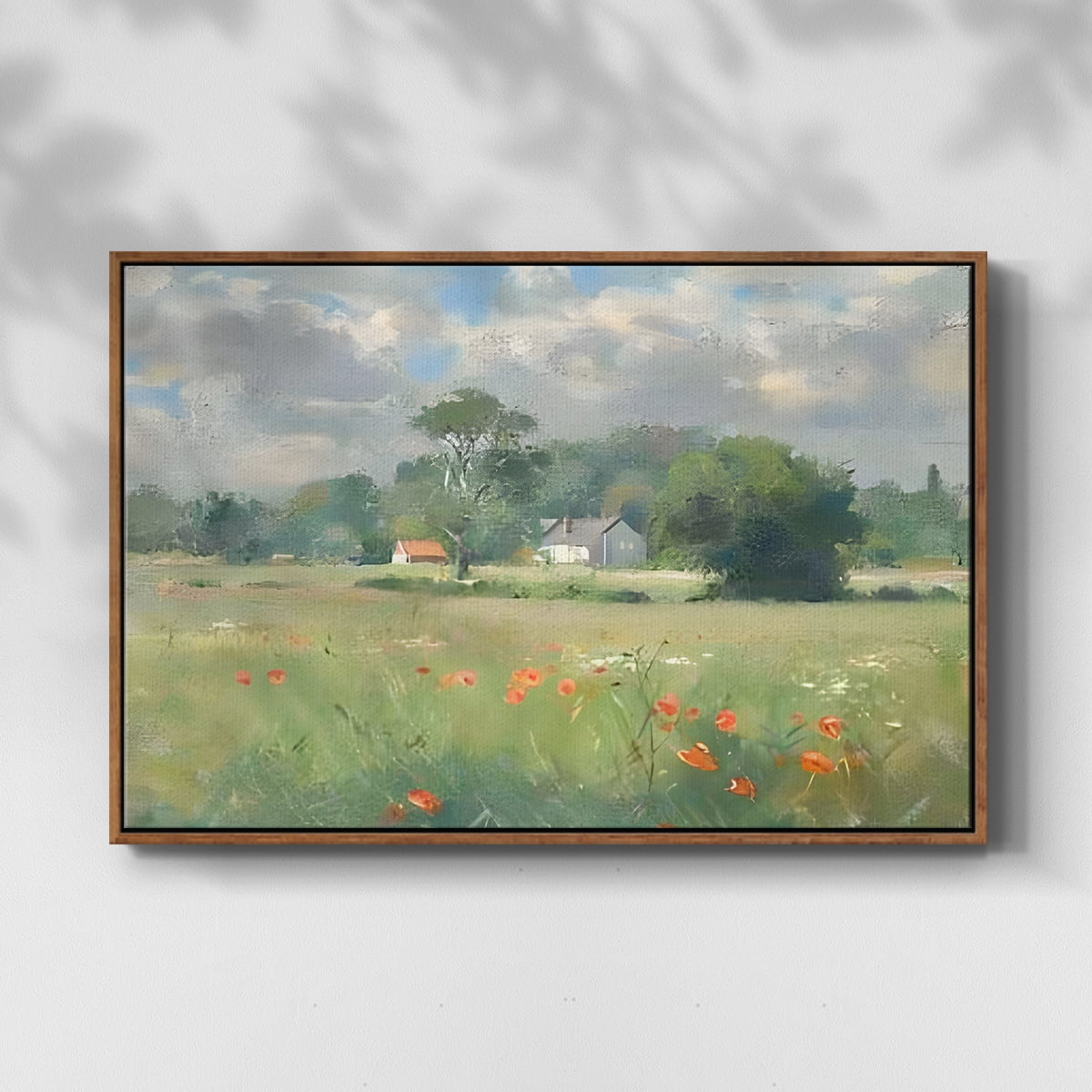 Vintage Landscape-CCLXI By Wexford Home Framed in Walnut Wood Gallery Wrapped Canvas 25 in. x 37 in.