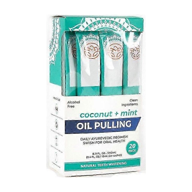 Coconut Pulling Oil, Mint Oil Pulling Mouthwash, Natural Pulling Oil with Coconut & Peppermint Oil, Oral Care, Healthy Gums, Teeth Whitening & Fresh B