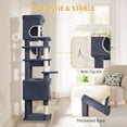 thumbnail image 4 of Hzuaneri Cat Tree, 70.1" Tall Multi‑Level Indoor Cat Tower with Scratching Posts, Large Platform, Caves & Hanging Basket, Dark Grey, 4 of 8