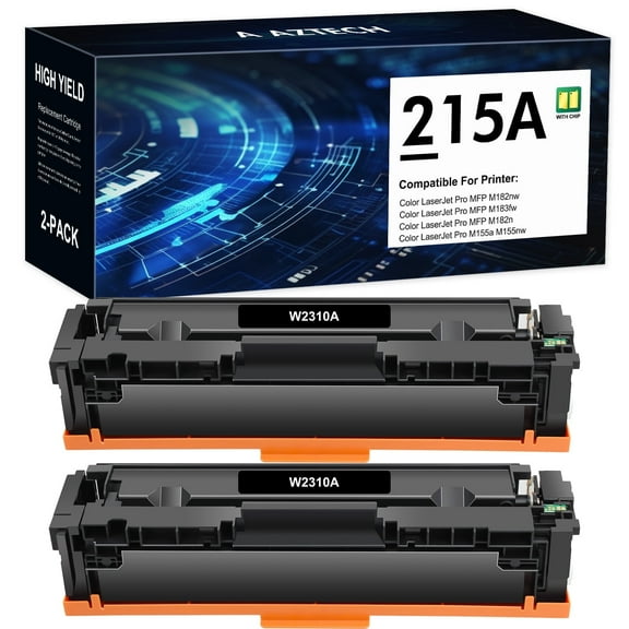 2-Pack 215A Toner Cartridge WITH CHIP Compatible for HP 215A W2310A LaserJet M182nw M183fw M182n M155a M155nw Printer Ink Black
