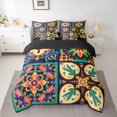 thumbnail image 2 of jejeloiu Watercolor Bohemian Flower 7-Piece Twin Bedding Sets,Rainbow Cartoon Floral Bedding Comforter Set For Adult Reversible, 2 of 8