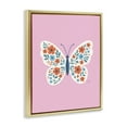 thumbnail image 4 of Boho Pink Floral Butterfly Gold Framed Floater Canvas Wall Art, design by Jessica Beck, 4 of 10