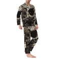 thumbnail image 2 of Yiaed Vintage Pattern Flower Skull Print Men’s Pajamas Set - Long Sleeve Button Down Sleep Shirt and Pajama Bottoms Sleepwear Set Mens Pjs Sets Men's Pajama Bottoms-Large, 2 of 7