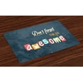 thumbnail image 1 of Ambesonne Wording Place Mats Set of 4, Being, Standard Size, Multicolor, 1 of 4