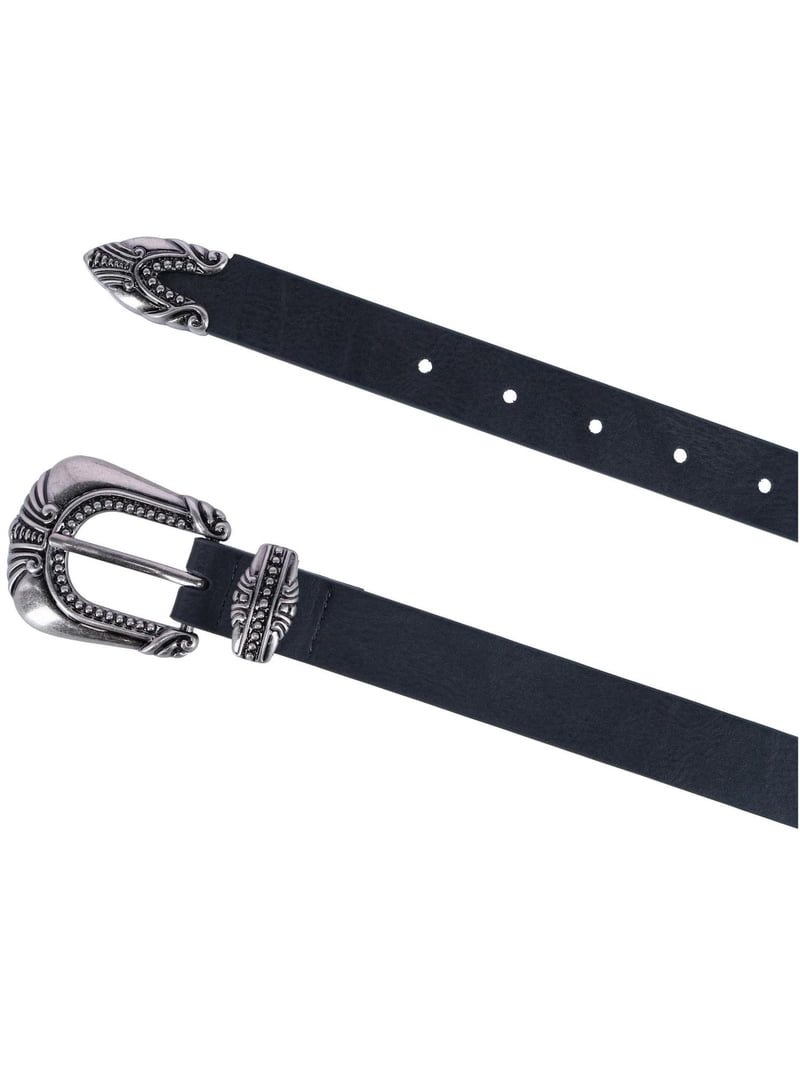 2793 Women\'s Clean Western Belt, True Black Multi CTM 3 Piece Skinny Western Belt (Women) - Walmart.com main image 4
