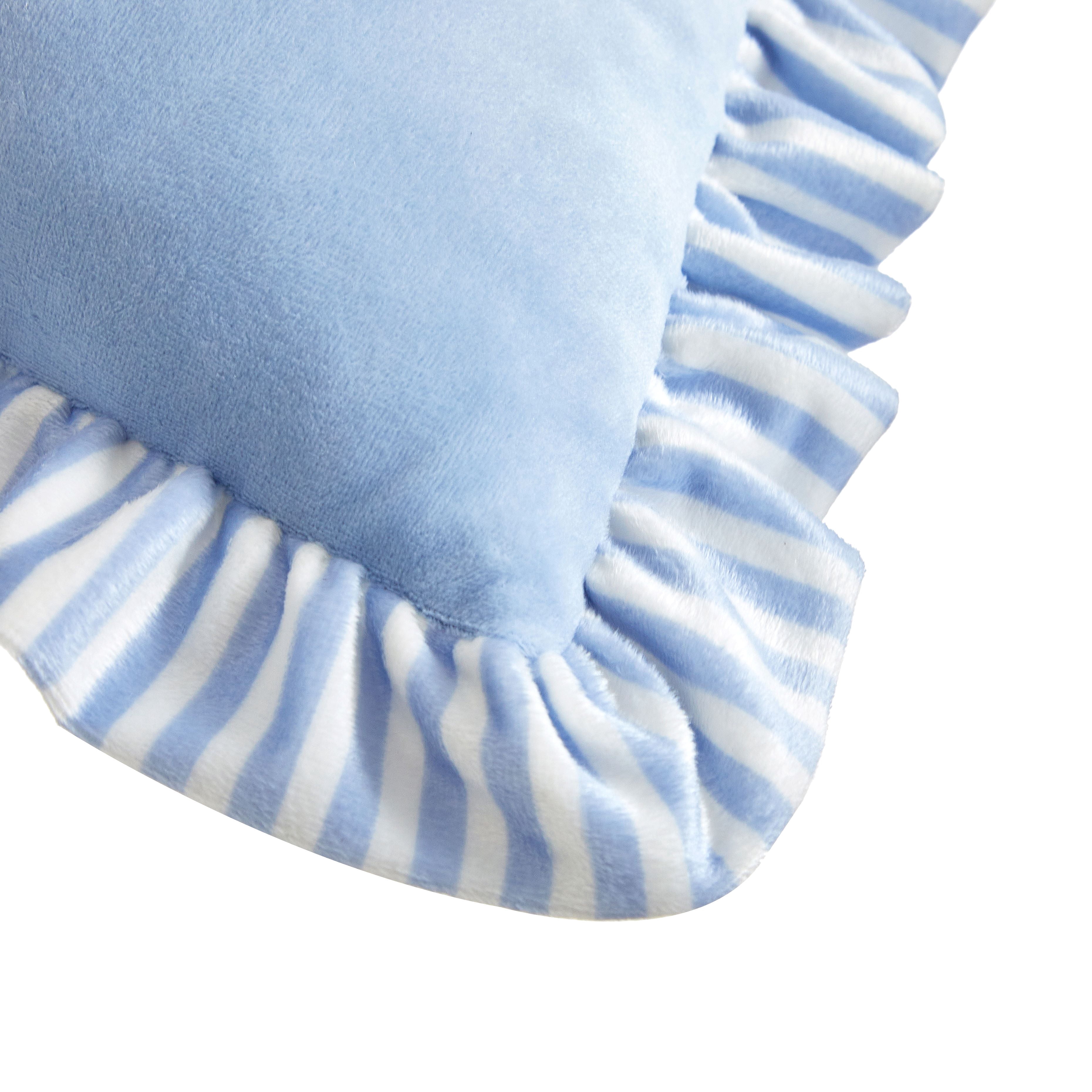 Urban Shop Petals & Pearls 16"x16" Square Printed Ruffle Decorative Throw Pillow, Blue