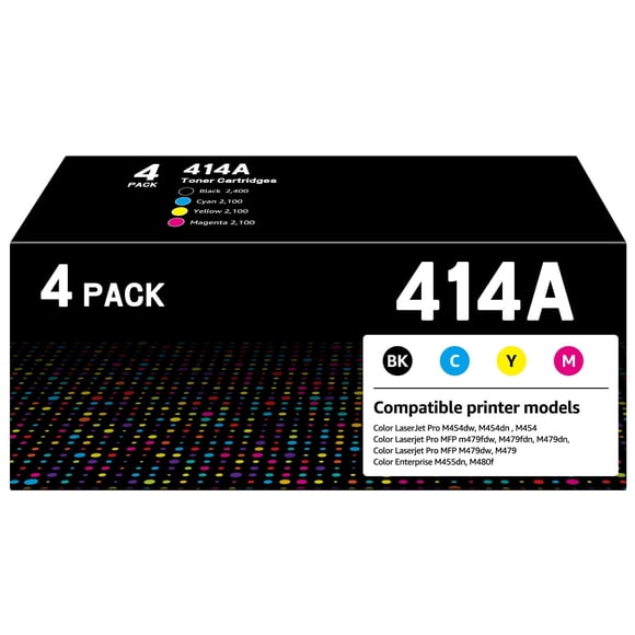 Paquete de 4 Cartuchos de Tóner CMYBabee 414A de Reemplazo para HP 414A