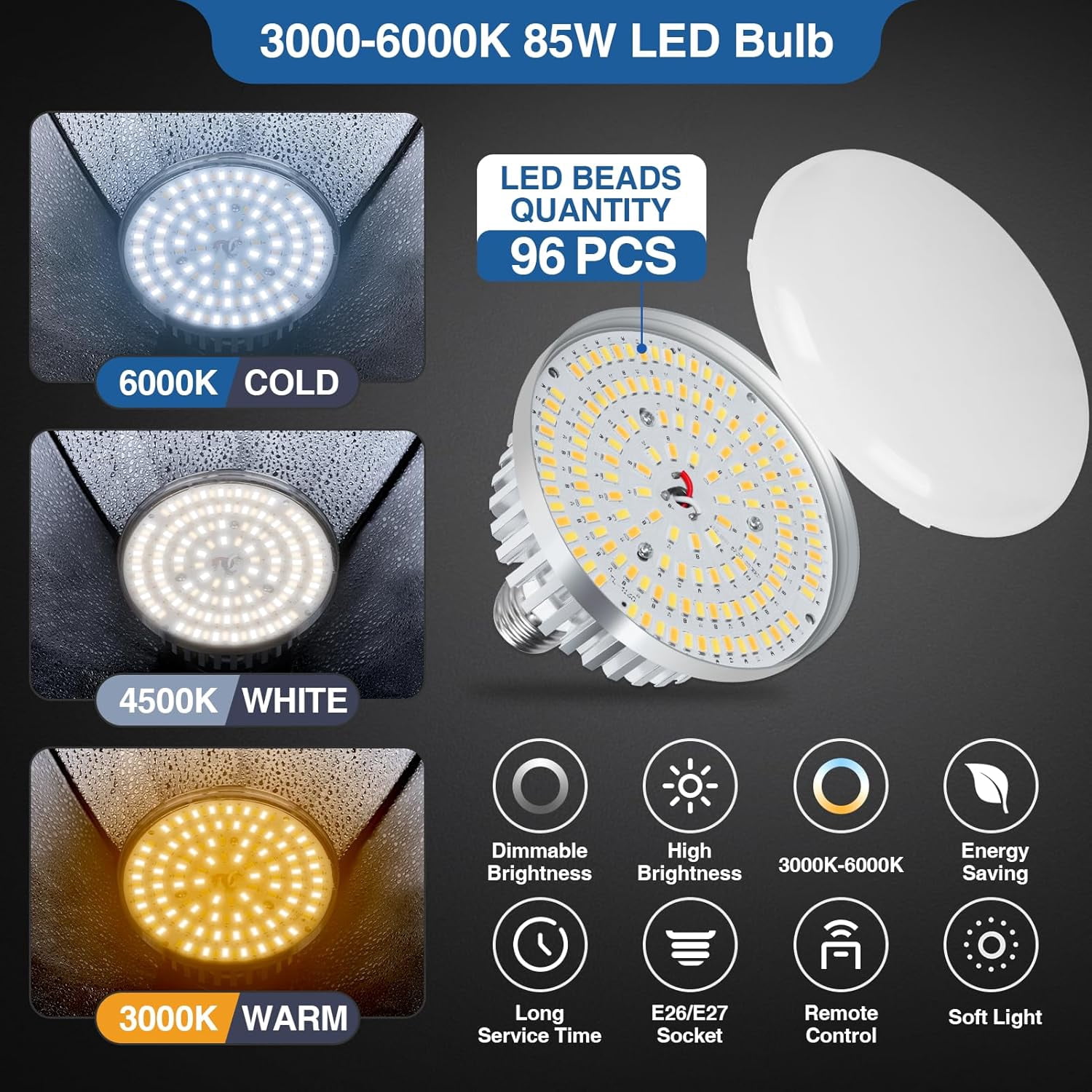 EMART 16×16" Professional Softbox Lighting Kit, 3000K-6000K 85W LED Bulbs with Remote for Studio, Photography, YouTube, and Live Streaming, 2 Pack