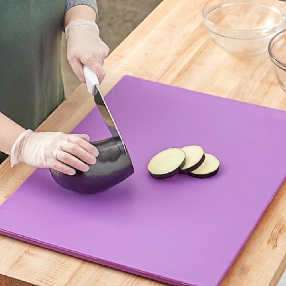 TrueCraftware- 24" X 18" X 1/2” Plastic Cutting Board for Kitchen Purple Color- Plastic Commercial Chopping Board Anti Slip Surface Chopping Food Cutting Mat for Meat Vegetables