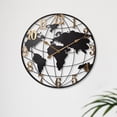 thumbnail image 3 of Modern Industrial Style Iron Art 3D Map Wall Clock with Creative Digital & Pointer Display, 24-Hour Indicator, Sweep Second Motor - Compact 60cm Decorative Timepiece for Home, Office, Public Spaces, 3 of 6
