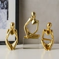 thumbnail image 2 of JUMRHFAN Set of 3 Gold Thinker Statues for Table Decor Abstract Art Sculpture Gold Figurines House Decorations for Home Living Room Office Shelf Bedroom, 2 of 9