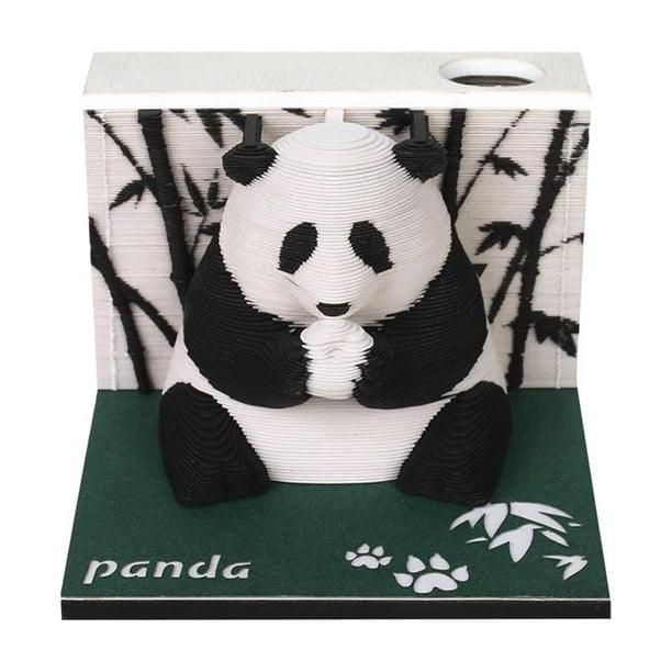 EZLIFE Bloc de notas con forma de panda en 3D, calendario semanal 2025, notas adhesivas, regalo, notas creativas V4E0