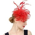 thumbnail image 3 of Women's Mesh Flower Headband Hair Clip for Tea Party Bridal Wedding Cocktail, 3 of 3