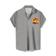 thumbnail image 2 of UVEASISHA Graphic Hawaiian Shirt for Men Short Sleeve Button Down Shirts Holiday Casual Sunset Print Beach Tops Big and Tall Stylish Tropical Vacation Shirt Summer Savings Gray XXXL, 2 of 4