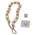 thumbnail image 3 of Boho Curtain Tiebacks, Fadeless Simple Toilet Paper Holder  For Curtain Jute Rope With Wooden Beads 55cm, 3 of 8