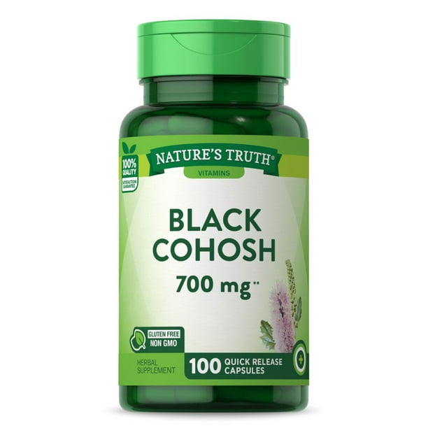 Black Cohosh 700mg 100 Capsules Root Extract NonGMO, Gluten Free