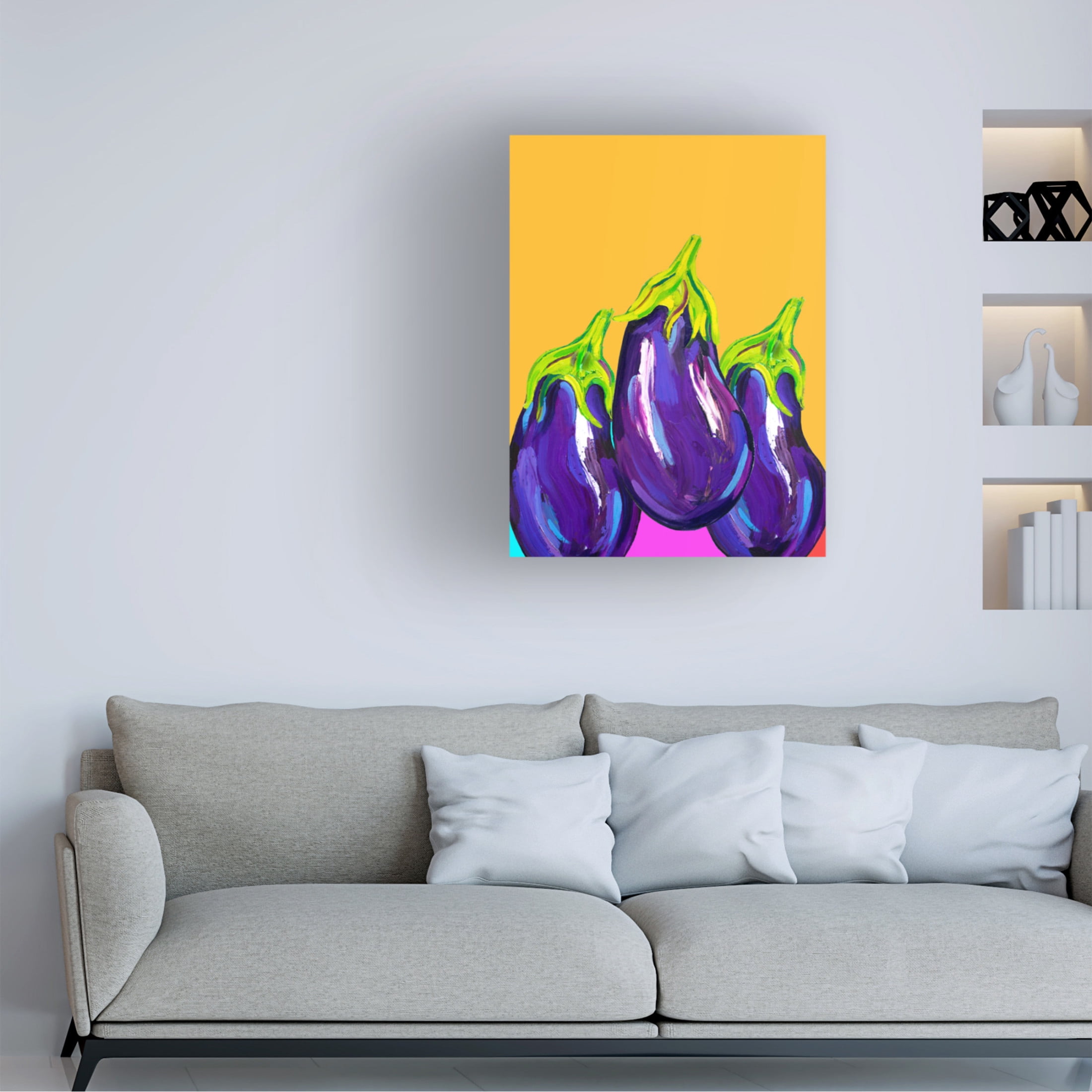 Trademark Fine Art Alice Straker Groovy Aubergines Canvas Wall Art