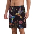 thumbnail image 2 of Kdxio Humming Bird Pattern Mens Casual Shorts - Drawstring Summer Beach Sports Shorts for Men, 2 of 9