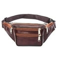 thumbnail image 1 of Leather Fanny Pack Mens Waist Belt Bag Womens Purse Hip Pouch Casual Business Belt Bag Waterproof, Suitable for Many Occasions and Easy to Carry Travel Sports, 1 of 6
