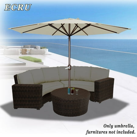 11 5 Round Patio Umbrella Outdoor Market Sunshade 11 5 Round Patio Umbrella Outdoor Market Sunshade Garden In Ecru Color