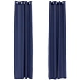 thumbnail image 3 of Sunnydaze Modern 2-Piece Blue Solid Light-Filtering Indoor or Outdoor Curtain Set, 3 of 12