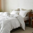thumbnail image 5 of Simple&Opulence 100% Washed Linen Duvet Cover Set Queen 88"x92" - 3 Pieces Soft Farmhouse Comforter Cover Set Double Embroidered with Button Closure - 1 Duvet Cover and 2 Pillowshams (White, Queen), 5 of 7