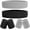 Black+Gray, variant on 6 Pieces Sweatband Set Sports Headband Wristband Set, Moisture Wicking Athletic Sweatbands 4 Wrist Sweatband and 2 Headbands, Terry Cloth Sweat Absorbing Head Band for Workout