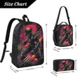 thumbnail image 3 of Fierce Mutant Hero Art Backpack 3Pcs Set, Lightweight Water Resistant Casual Rucksack, 17", 3 of 6