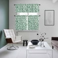 thumbnail image 5 of Ocean Marine Life Kitchen Curtains Valances and Tiers Set of 3 Retro Green Shell Conch Line Tier Curtains and Valance with Rod Pocket for Small Windows, 27.5"x36", 5 of 9