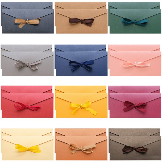24 Sobres Coloridos Para Tarjetas De Regalo Para Acción De Gracias Navidad Sobres Para Tarjetas De Felicitación Con Lazo De 8 X 4 Pulgadas Hermosos Sobres De Colores Nacarados Para Tarjetas De Visita