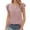 Pink, variant on MIXUE Womens Summer Tops Solid Color Textured V Neck Ruffle Sleeve Casual Dressy Business Work Tshirts Streetwear,Blue,XL